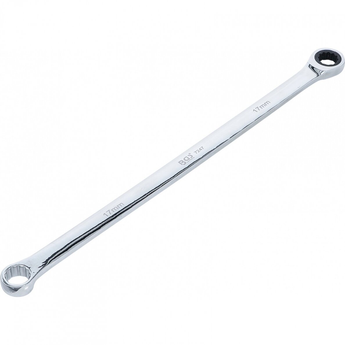 Terkšlinis žiedinis dvipusis veržliaraktis ilgas tipas 17mm.