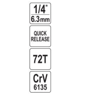 Terkšlė galvutėms teleskopinė  6,3 mm (1/4")  200 - 250mm. 6