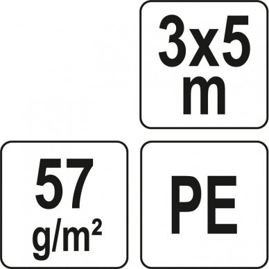 Tentas, žalias 3 X 5m. 57g/m2 2 Tentas, žalias 3 X 5m. 57g/m2 2