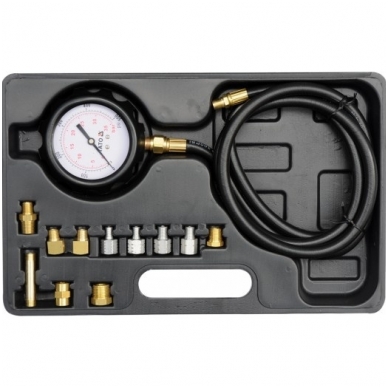 Tepalo slėgio matuoklis su adapteriais 0-500 PSI/0-35 Bar 12vnt. Tepalo slėgio matuoklis su adapteriais 0-500 PSI/0-35 Bar 12vnt.