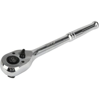 Terkšlė galvutėms chromuota 1/2" 250 mm. 90 dantukų 5 Terkšlė galvutėms chromuota 1/2" 250 mm. 90 dantukų 5