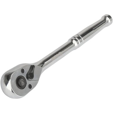 Terkšlė galvutėms chromuota 3/8" 200 mm. 90 dantukų 1 Terkšlė galvutėms chromuota 3/8" 200 mm. 90 dantukų 1