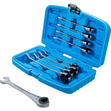 Terkšlinių raktų rinkinys, atviri 8 - 17mm. 9vnt. 4 Terkšlinių raktų rinkinys, atviri 8 - 17mm. 9vnt. 4