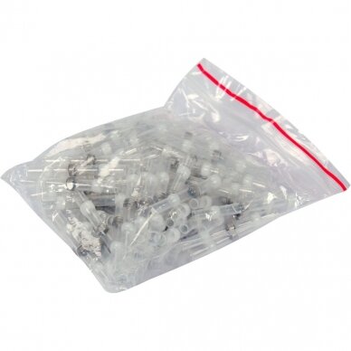 Termo gilzių / movų rinkinys su alavu 0,25-0,34mm. 100 vnt. 3 Termo gilzių / movų rinkinys su alavu 0,25-0,34mm. 100 vnt. 3