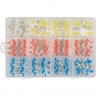 Termo gilzių/movų rinkinys su alavu 0,25-6mm. 220vnt. Termo gilzių/movų rinkinys su alavu 0,25-6mm. 220vnt.