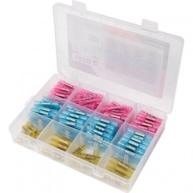 Termo gilzių/movų rinkinys su variu 0,5-6mm. 220vnt. 1 Termo gilzių/movų rinkinys su variu 0,5-6mm. 220vnt. 1