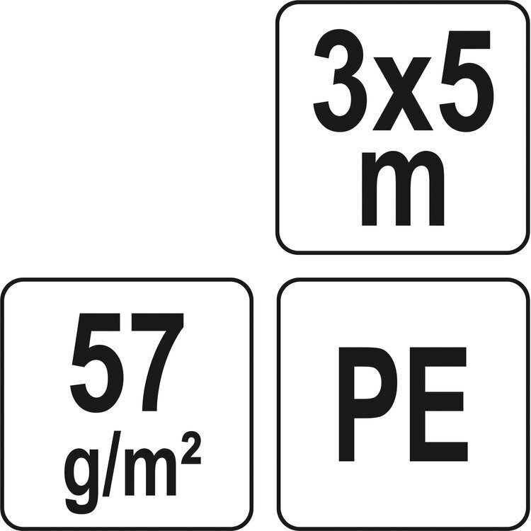 Tentas, žalias 3 X 5m. 57g/m2 2 Tentas, žalias 3 X 5m. 57g/m2 2