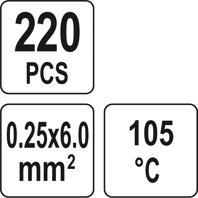 Termo gilzių/movų rinkinys su alavu 0,25-6mm. 220vnt. 1 Termo gilzių/movų rinkinys su alavu 0,25-6mm. 220vnt. 1