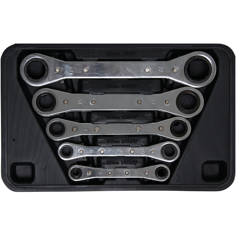 Terkšlinių raktų komplektas 5 dalių, 6x8-19x22 mm Terkšlinių raktų komplektas 5 dalių, 6x8-19x22 mm