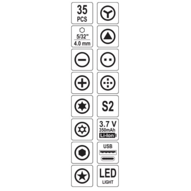 Tikslusis akumuliatorinis atsuktuvas elektronikai  3,7 V  35 vnt. 2