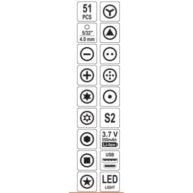 Tikslusis akumuliatorinis atsuktuvas elektronikai 3,7 V 51 vnt. 2 Tikslusis akumuliatorinis atsuktuvas elektronikai 3,7 V 51 vnt. 2