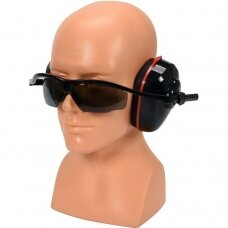 Triukšmo mažinimo ausinės su integruotais pilkais akiniais