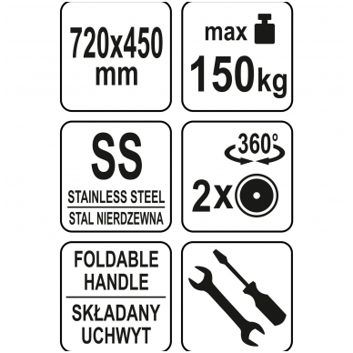 Transportavimo vežimėlis platforma nerudijančio plieno 4 Transportavimo vežimėlis platforma nerudijančio plieno 4