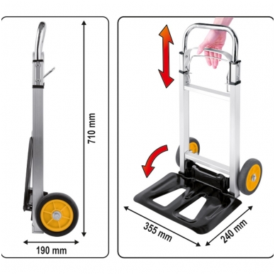 Transportavimo vežimėlis - sudedamas - 90 kg. 5
