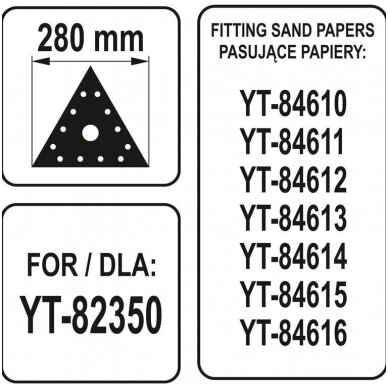 Trikampė šlifavimo galvutė trikampė YT-82350 šlifuokliui 2