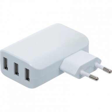 Universalus USB įkroviklis 3 USB lizdai maks. 3,4 Iš viso maks. 2,4A / USB 110 - 240V
