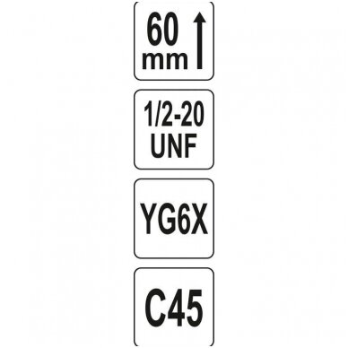 Universali gręžimo karūna TCT 1/2"-20UNF 25mm. 2 Universali gręžimo karūna TCT 1/2"-20UNF 25mm. 2
