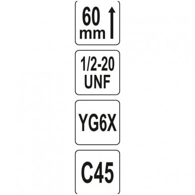 Universali gręžimo karūna TCT 1/2"-20UNF 25mm. 2