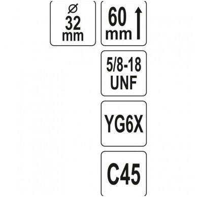 Universali gręžimo karūna TCT 5/8"-18UNF 32mm. 2 Universali gręžimo karūna TCT 5/8"-18UNF 32mm. 2