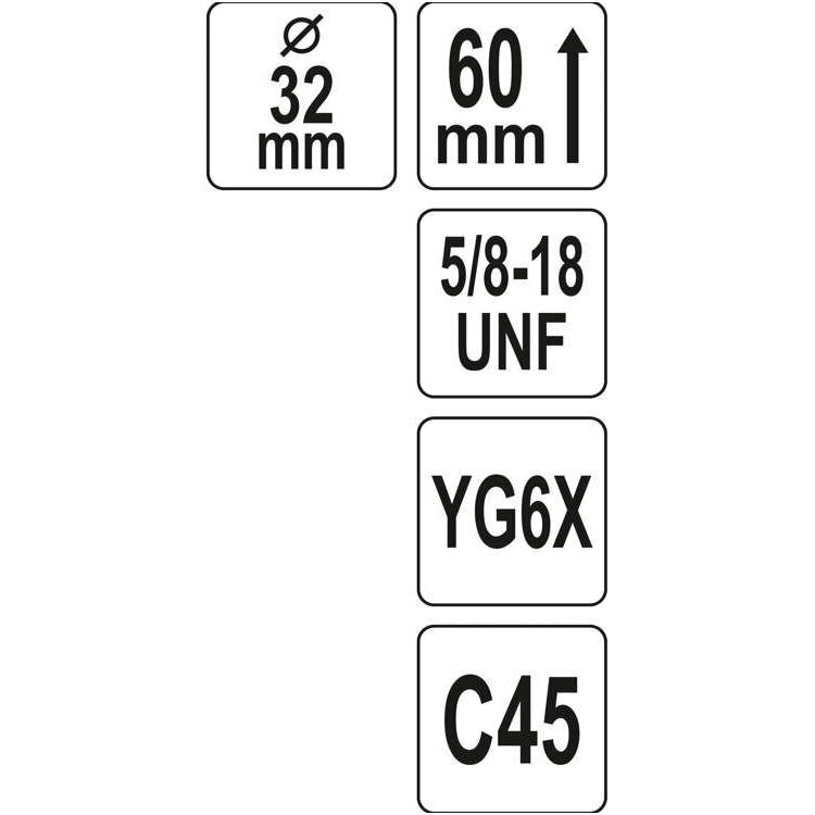 Universali gręžimo karūna TCT 5/8"-18UNF 32mm. 2 Universali gręžimo karūna TCT 5/8"-18UNF 32mm. 2