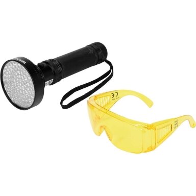 UV žibintuvėlis ir akiniai kondicionavimo sistemos nuotėkio aptikimui UV 100 LED UV žibintuvėlis ir akiniai kondicionavimo sistemos nuotėkio aptikimui UV 100 LED