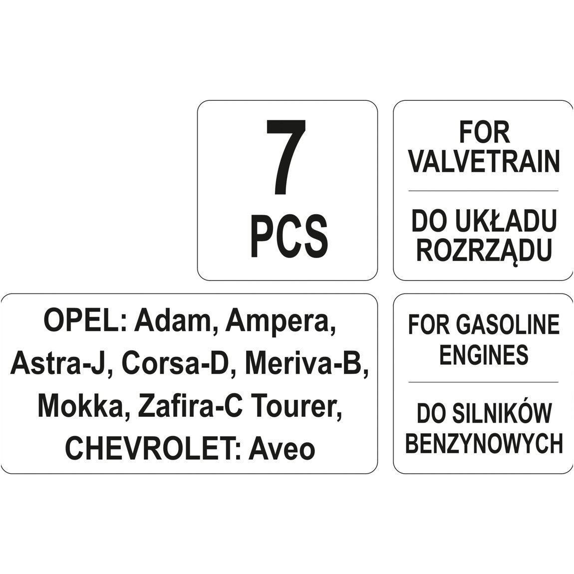Variklio fiksavimo rinkinys Opel/Vauxhall, CHEVROLET 1.0/1.2/1.4 4 Variklio fiksavimo rinkinys Opel/Vauxhall, CHEVROLET 1.0/1.2/1.4 4