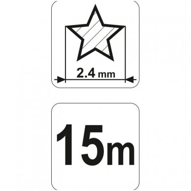 Valas žolei trimeriams penkiiakampis / Star  2.4mm x 15m. 1