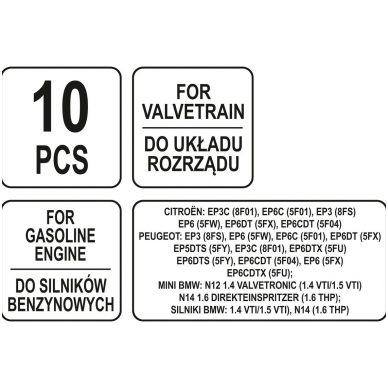 Variklio fiksavimo įrankių rinkinys - BMW 0 Peugeot - Citroen 4 Variklio fiksavimo įrankių rinkinys - BMW 0 Peugeot - Citroen 4