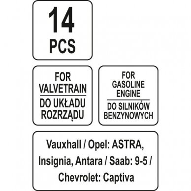 Variklio fiksavimo įrankių rinkinys Opel / Saab / Chevrolet 3
