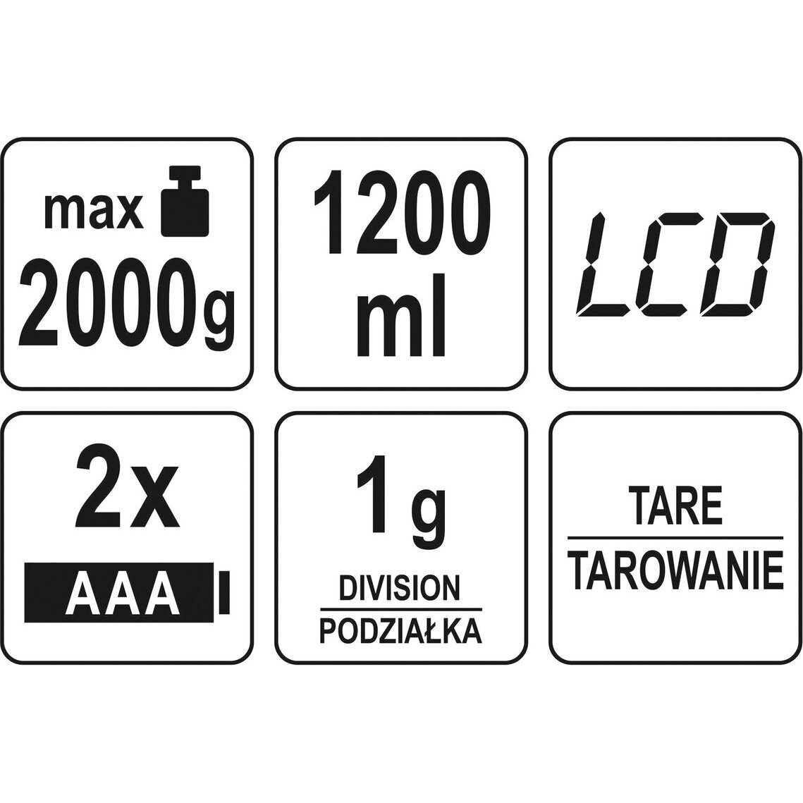 Virtuvinės svarstyklės su indu 1200ml. 6