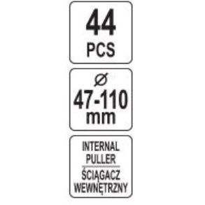 Vidinių guolių nuėmėjų komplektas 47-110 mm.  44 vnt. 5