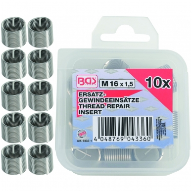 Vieliniai indėklai sriegiui (Helikoliai) M16 x 1.5, 5vnt. Vieliniai indėklai sriegiui (Helikoliai) M16 x 1.5, 5vnt.