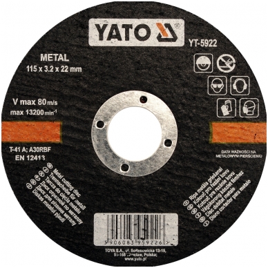 Metalo pjovimo diskas 125x1,2x22 mm Metalo pjovimo diskas 125x1,2x22 mm