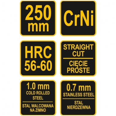 Žirklės skardai tiesios 250mm 2 Žirklės skardai tiesios 250mm 2